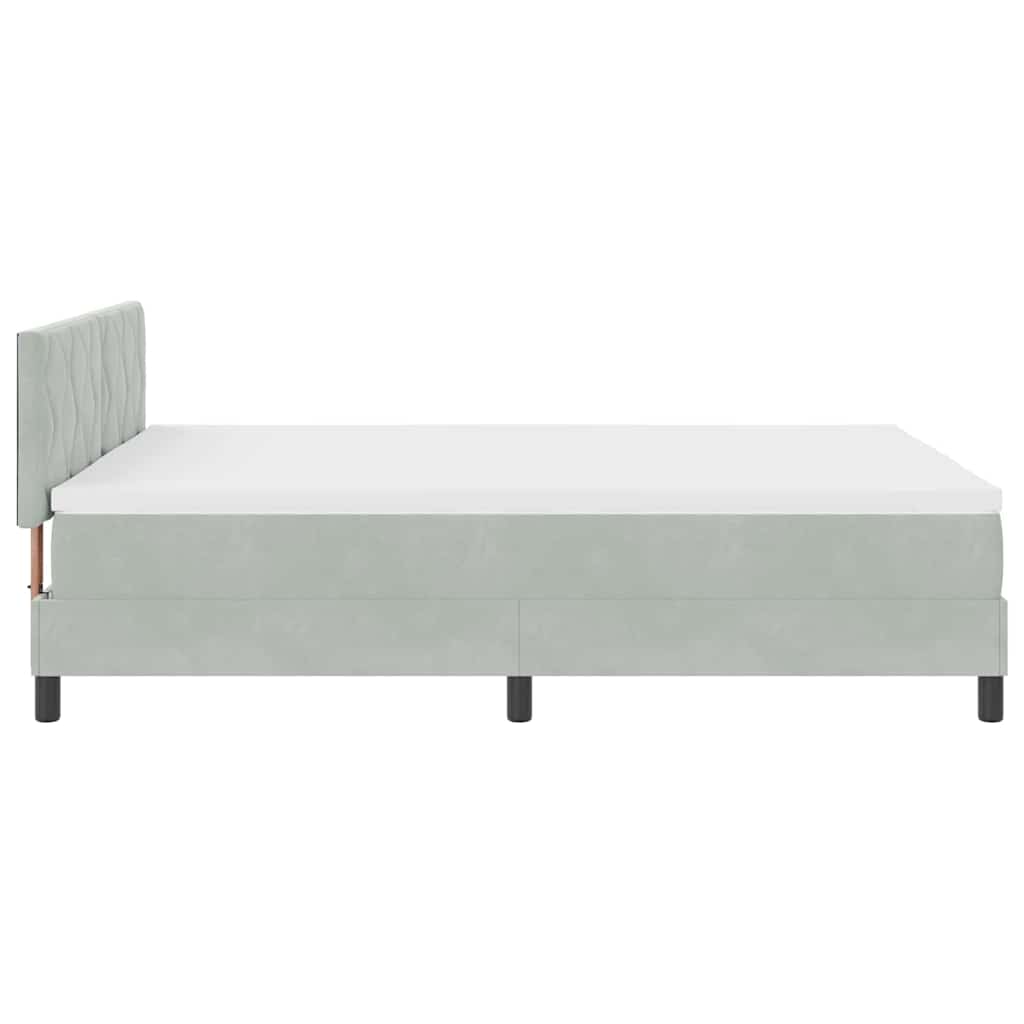 vidaXL Κρεβάτι με ελατήρια Ανοιχτό γκρι 160 x 200 cm Βελούδο