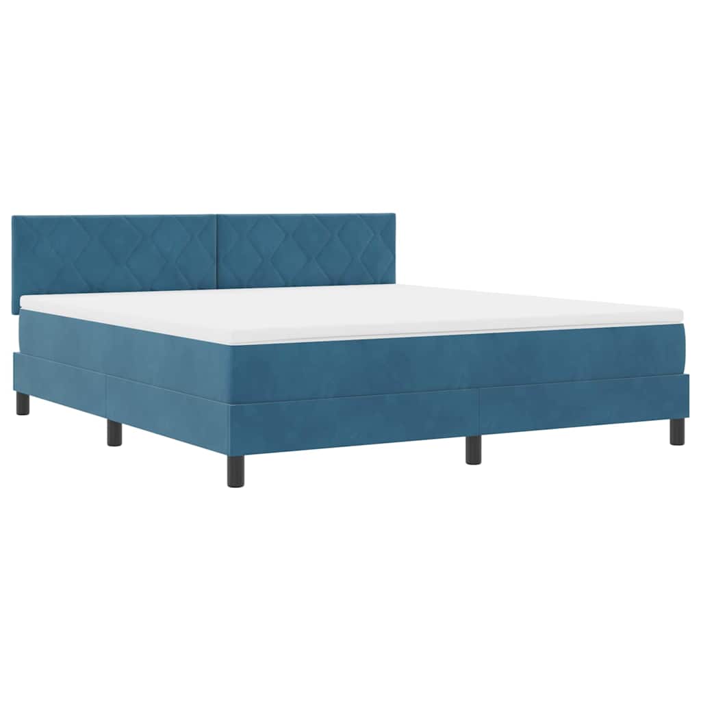 vidaXL Κρεβάτι με ελατήρια Σκούρο Μπλε 180 x 200 cm Βελούδο