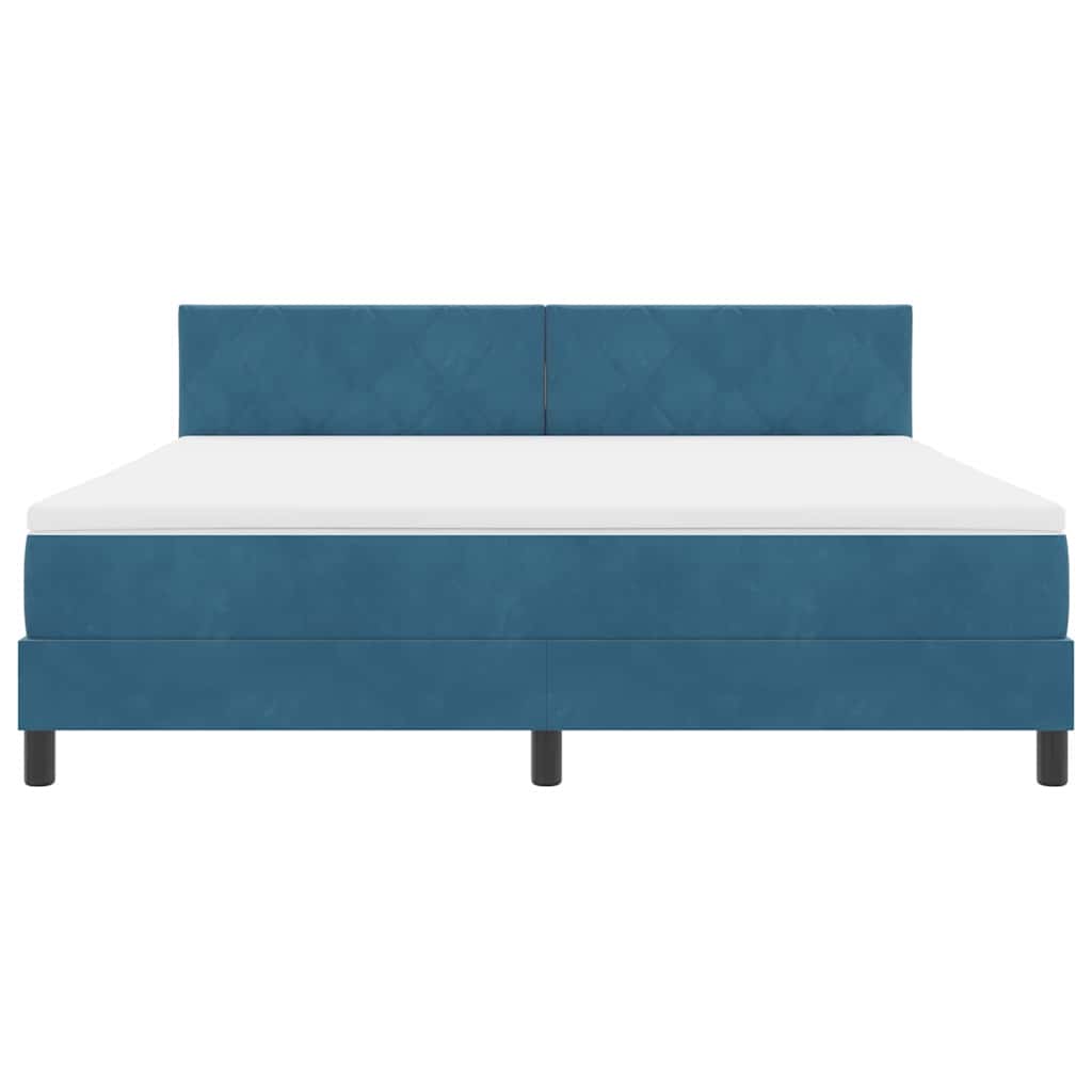 vidaXL Κρεβάτι με ελατήρια Σκούρο Μπλε 180 x 200 cm Βελούδο