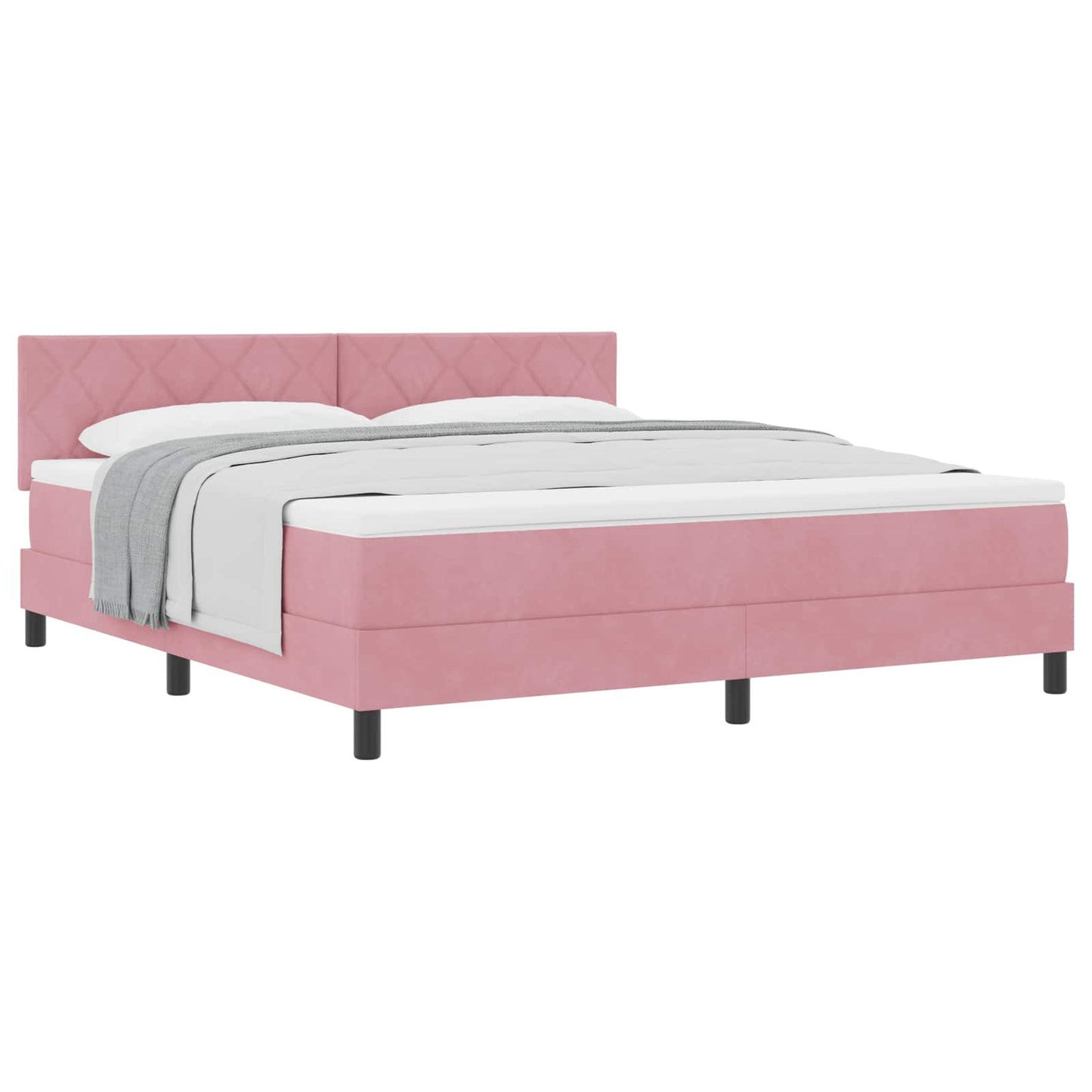vidaXL Κρεβάτι με ελατήρια με κεφαλάρι Ροζ 180 x 200 cm Βελούδο