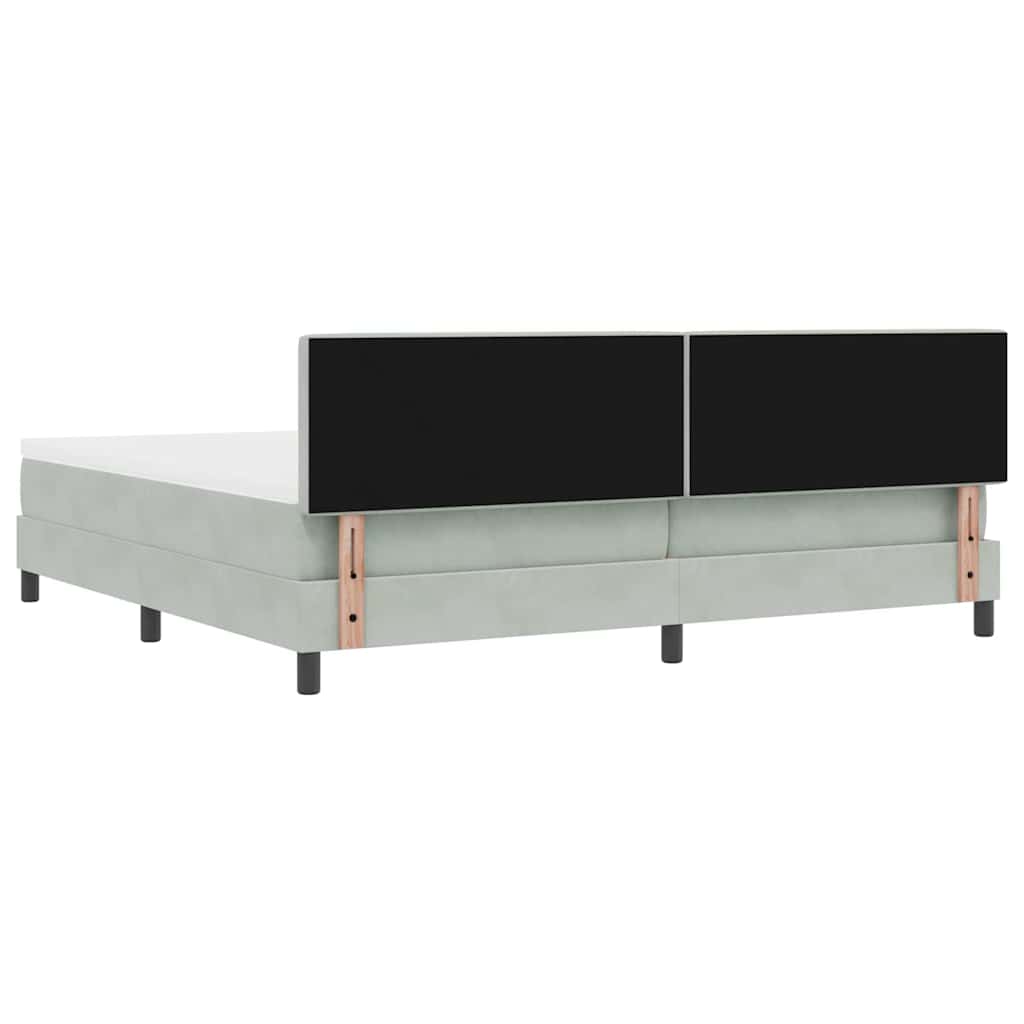 vidaXL Κρεβάτι με ελατήρια Ανοιχτό γκρι 200 x 200 cm Βελούδο