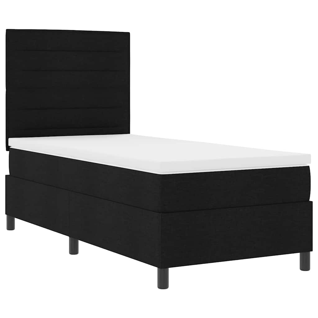 vidaXL Κρεβάτι με ελατήρια με στρώμα Μαύρο 90 x 200 cm ύφασμα