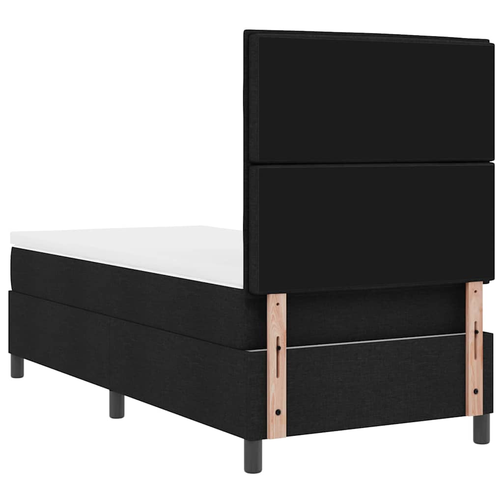 vidaXL Κρεβάτι με ελατήρια με στρώμα Μαύρο 90 x 200 cm ύφασμα