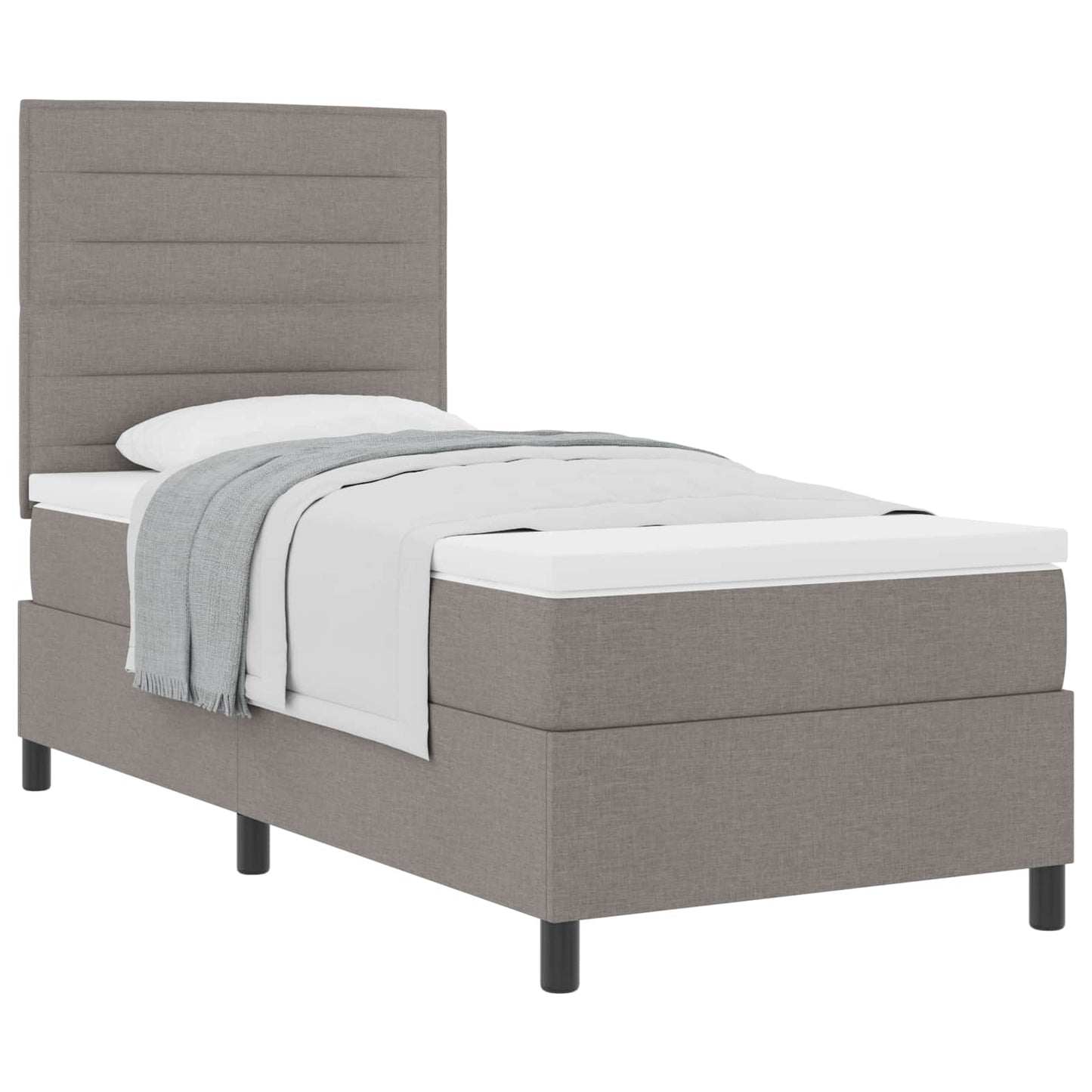 vidaXL Κρεβάτι με ελατήρια με στρώμα Taupe 100 x 200 cm ύφασμα
