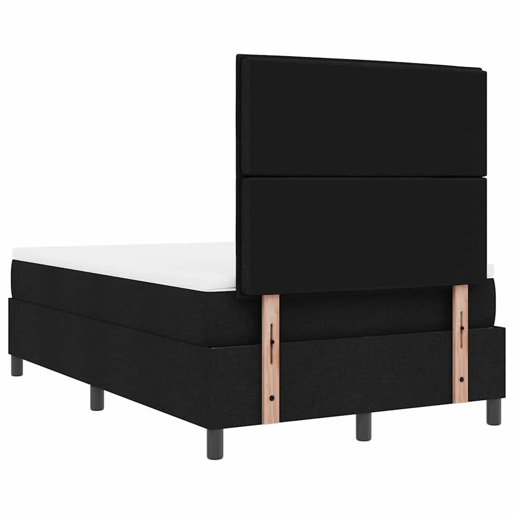 vidaXL Κρεβάτι με ελατήρια με στρώμα Μαύρο 120 x 190 cm ύφασμα