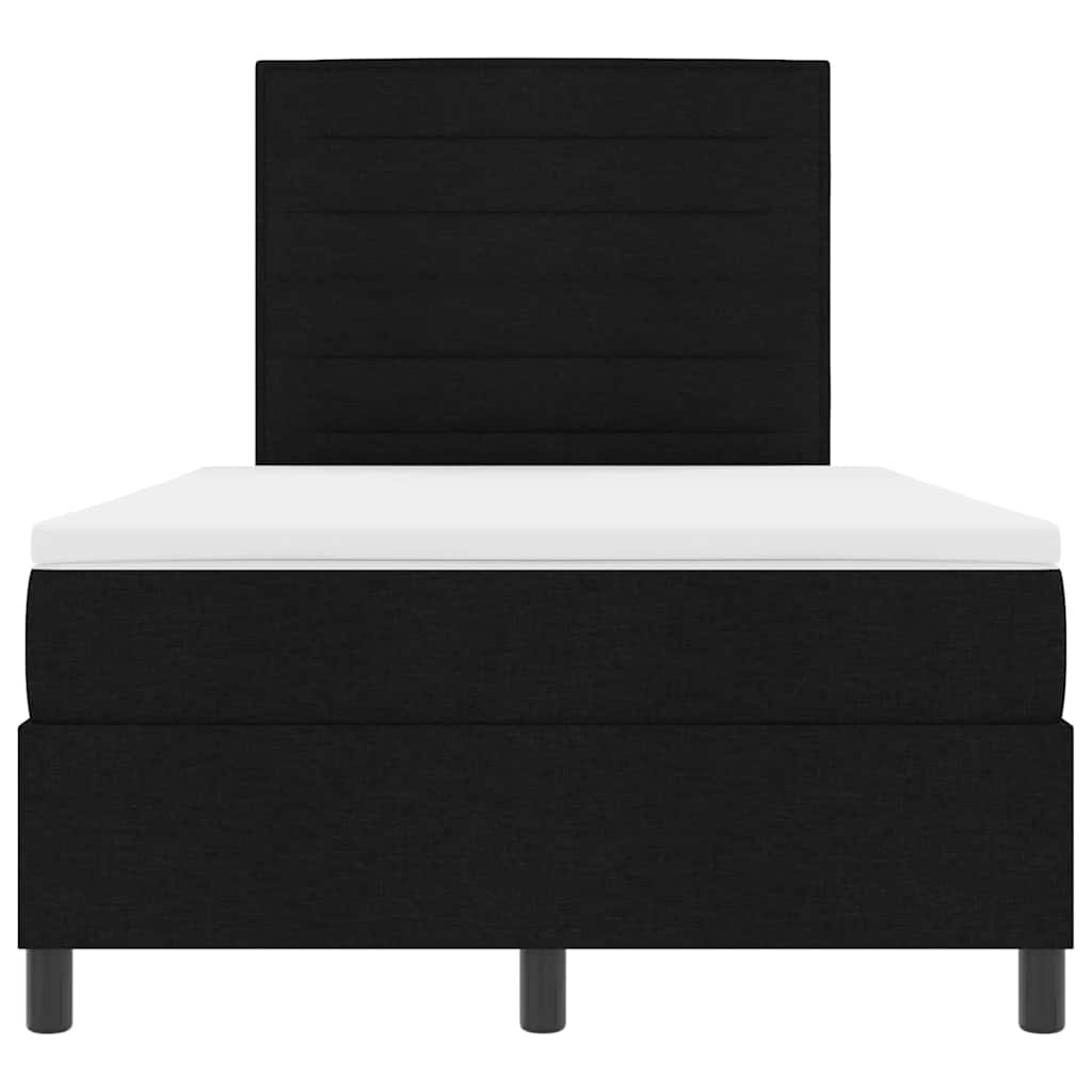 vidaXL Κρεβάτι με ελατήρια με στρώμα Μαύρο 120 x 190 cm ύφασμα