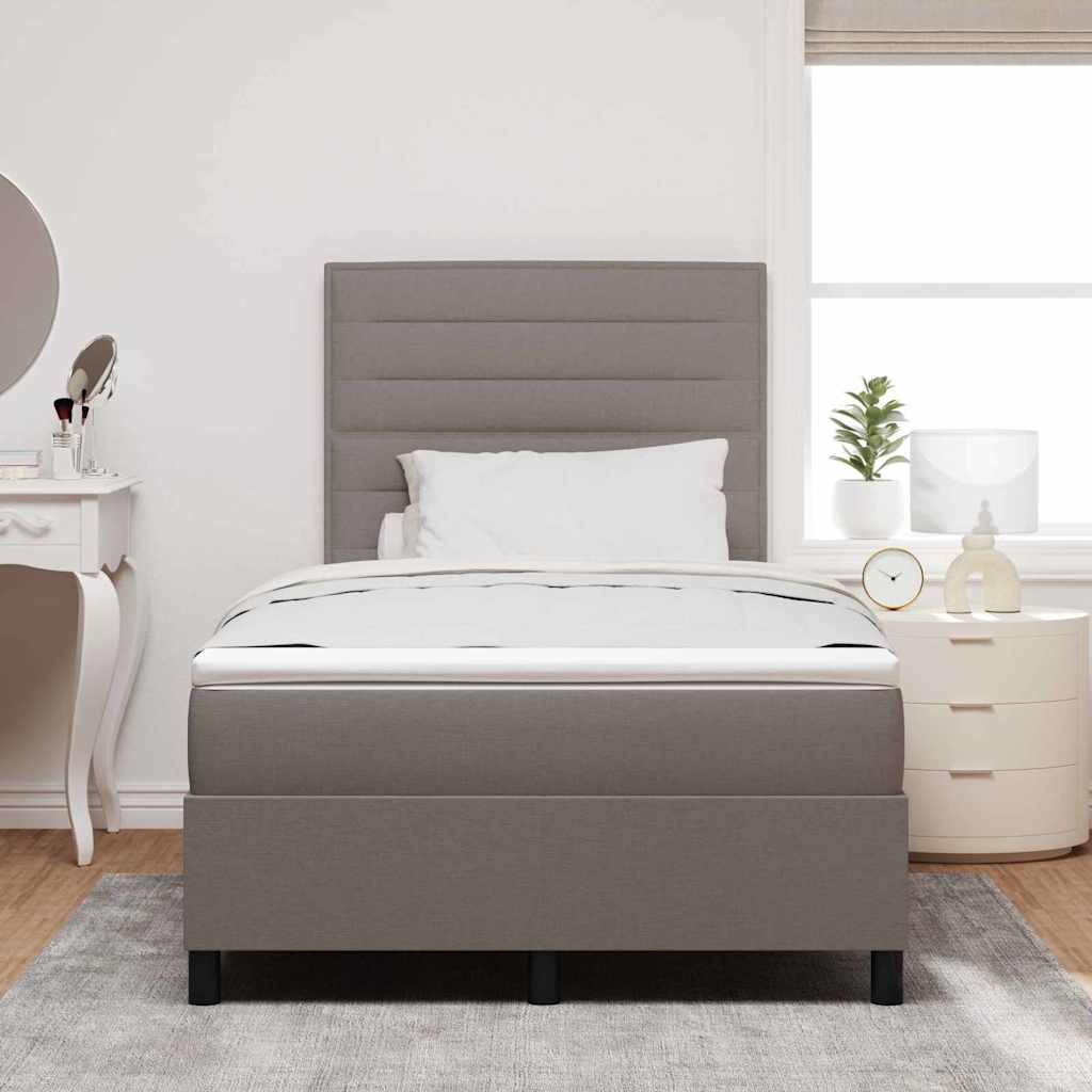 vidaXL Κρεβάτι με ελατήρια με στρώμα Taupe 120 x 190 cm ύφασμα