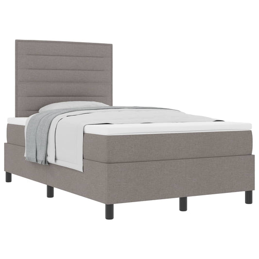 vidaXL Κρεβάτι με ελατήρια με στρώμα Taupe 120 x 190 cm ύφασμα