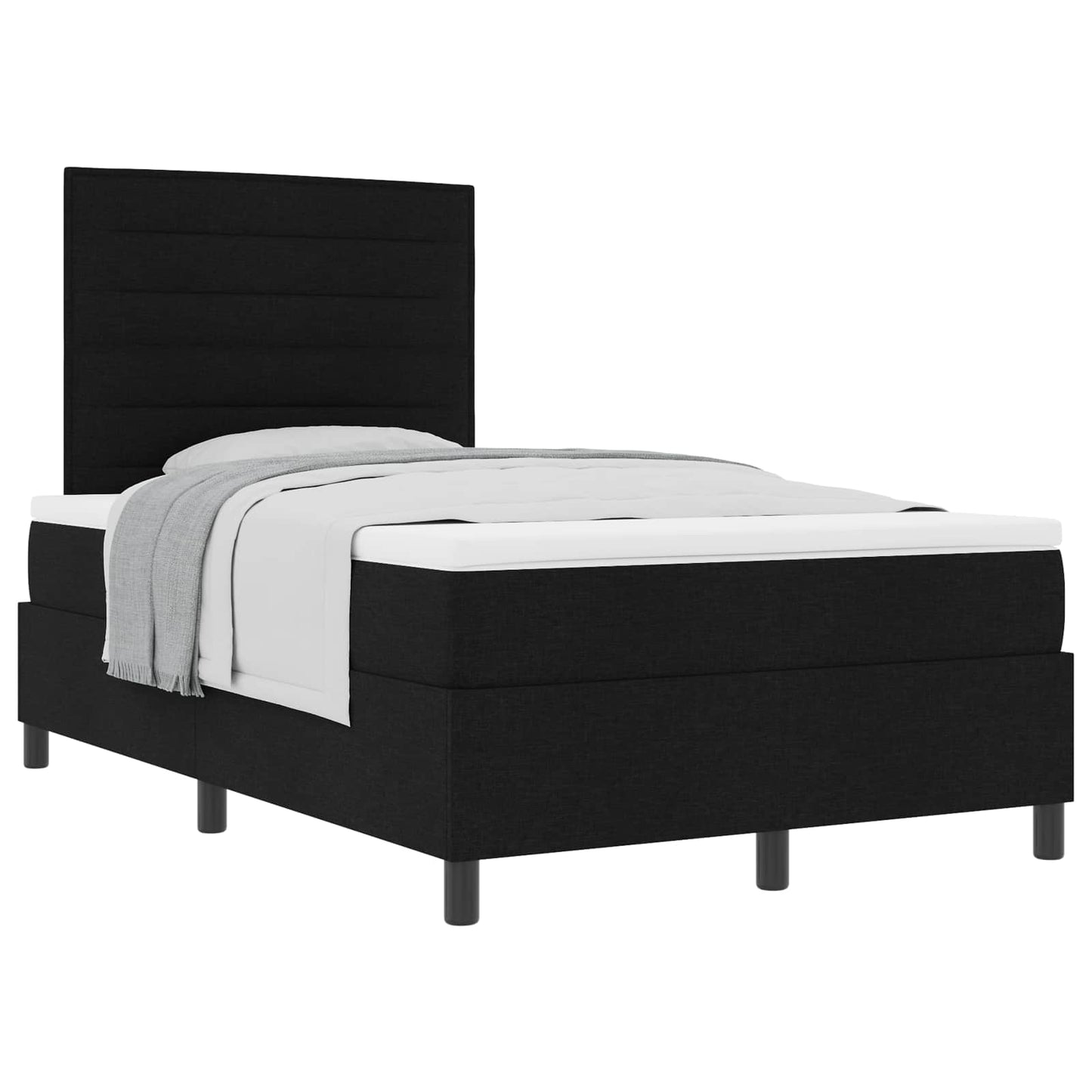 vidaXL Κρεβάτι με ελατήρια με στρώμα Μαύρο 120 x 200 cm ύφασμα