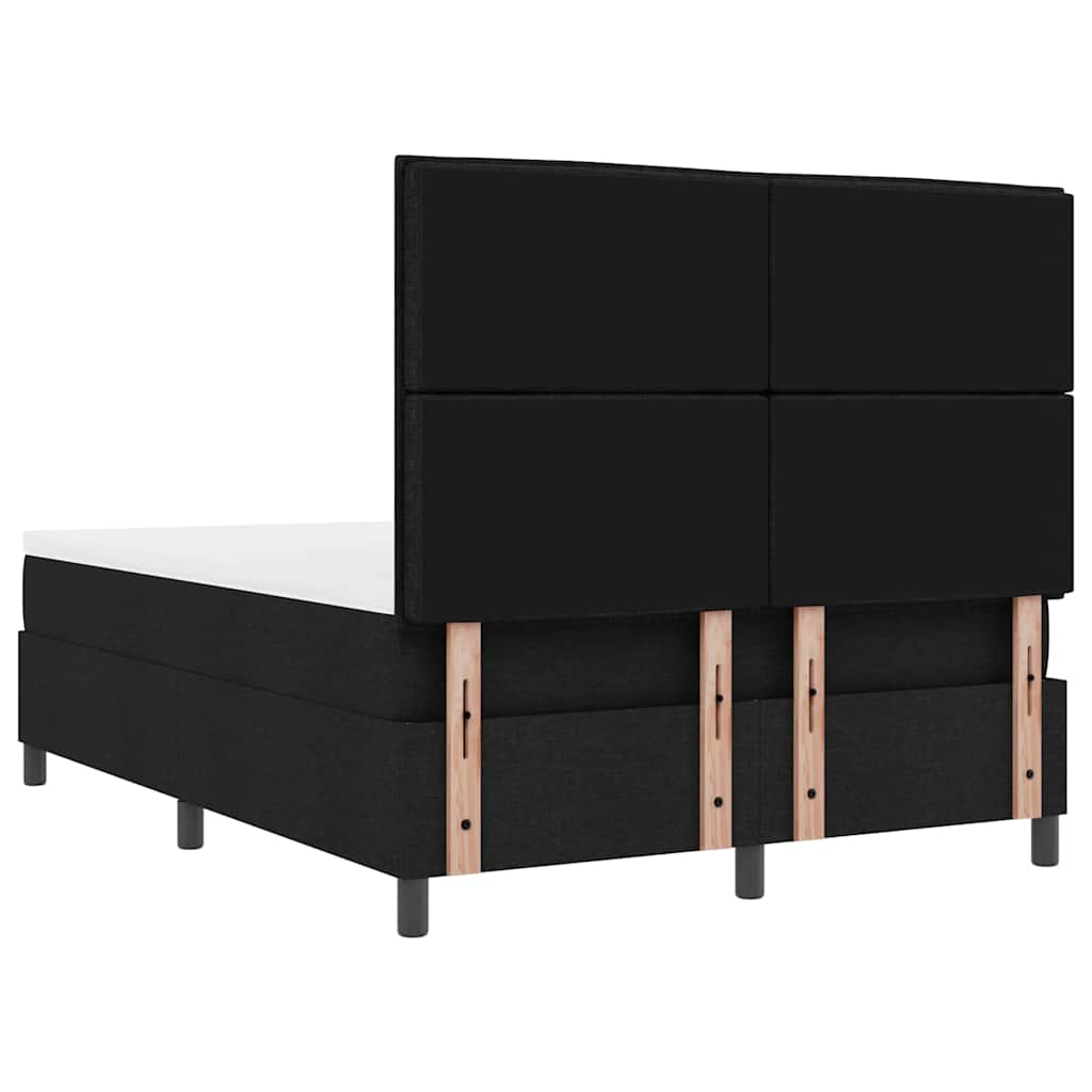 vidaXL Κρεβάτι με ελατήρια με στρώμα Μαύρο 140 x 190 cm ύφασμα