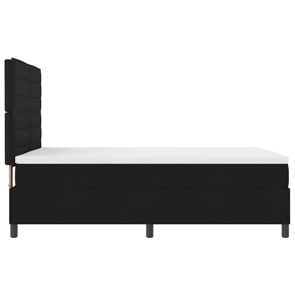 vidaXL Κρεβάτι με ελατήρια με στρώμα Μαύρο 140 x 190 cm ύφασμα