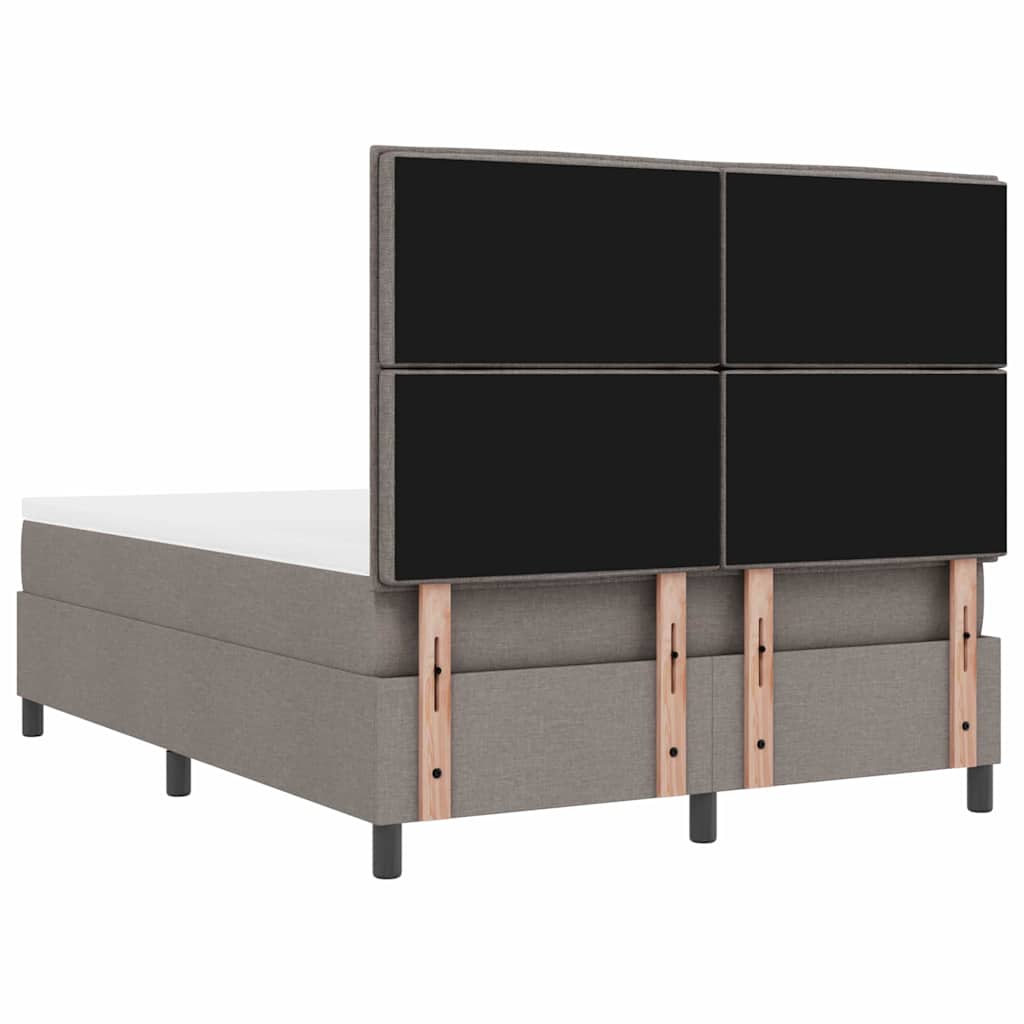 vidaXL Κρεβάτι με ελατήρια με στρώμα Taupe 140 x 190 cm ύφασμα