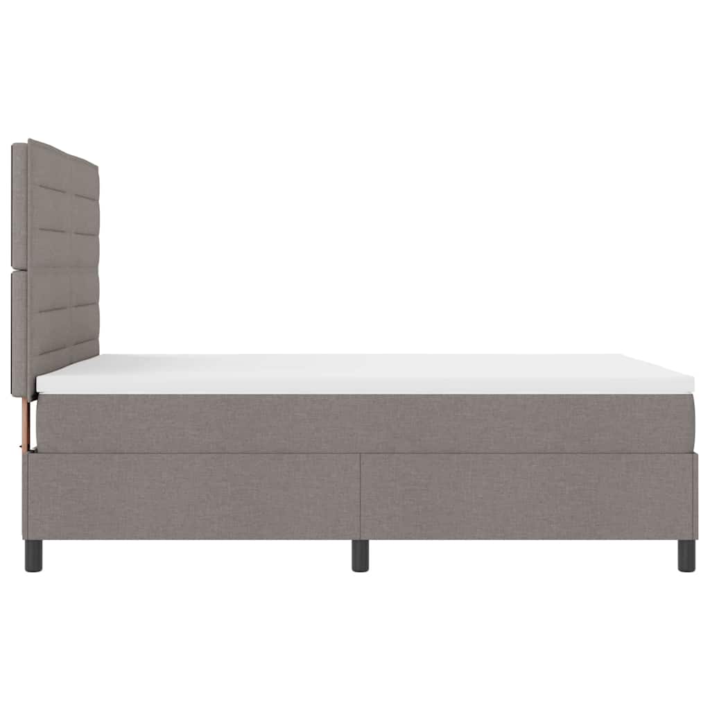 vidaXL Κρεβάτι με ελατήρια με στρώμα Taupe 140 x 190 cm ύφασμα
