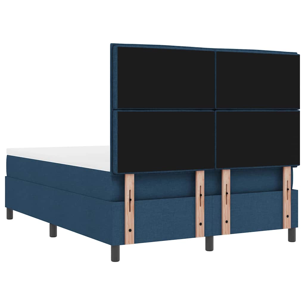vidaXL Κρεβάτι με ελατήρια με στρώμα Μπλε 140 x 190 cm ύφασμα