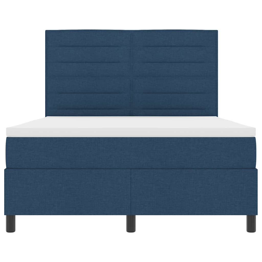 vidaXL Κρεβάτι με ελατήρια με στρώμα Μπλε 140 x 190 cm ύφασμα