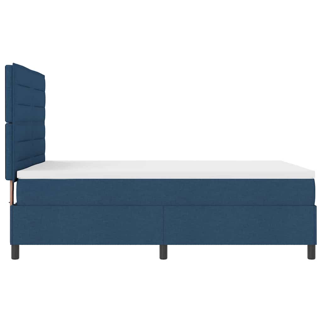 vidaXL Κρεβάτι με ελατήρια με στρώμα Μπλε 140 x 200 cm ύφασμα