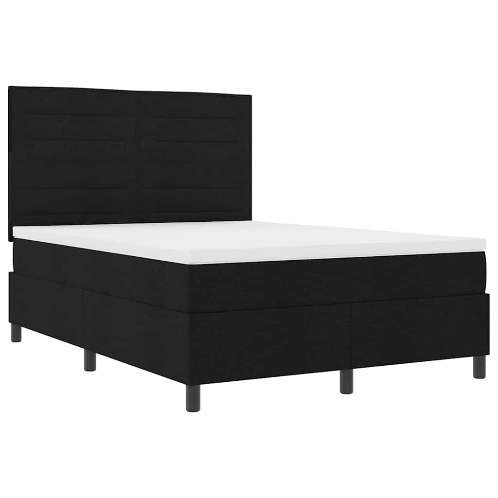 vidaXL Κρεβάτι με ελατήρια με στρώμα Μαύρο 160 x 200 cm ύφασμα