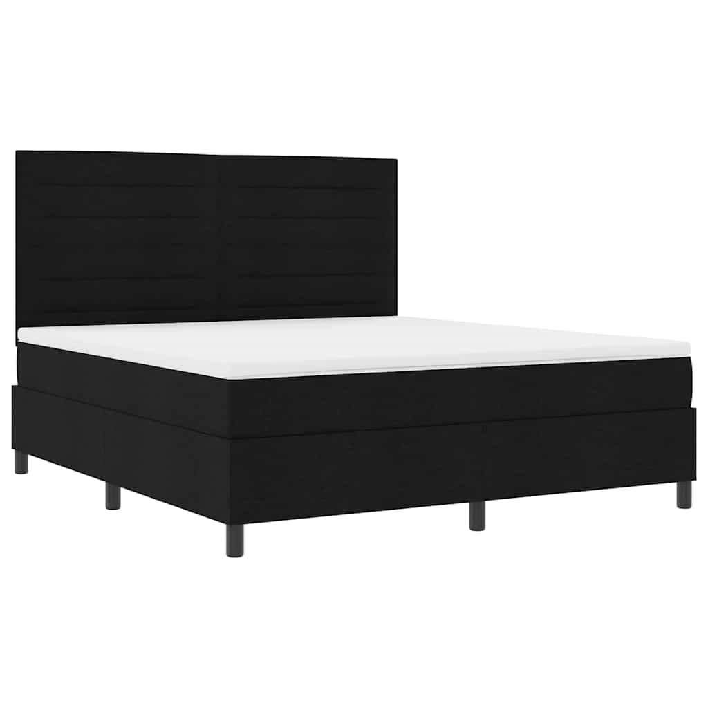 vidaXL Κρεβάτι με ελατήρια με στρώμα Μαύρο 180 x 200 cm ύφασμα