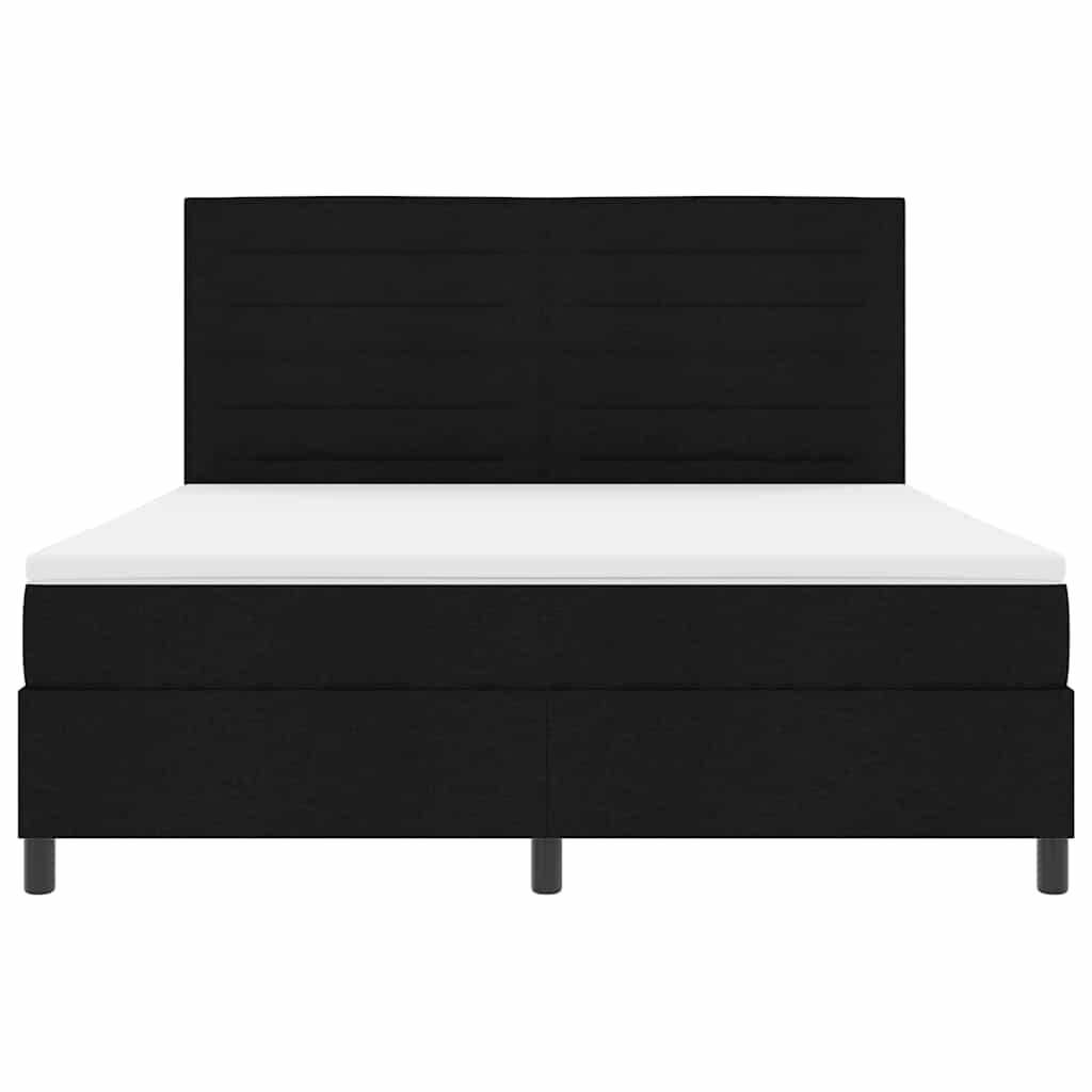 vidaXL Κρεβάτι με ελατήρια με στρώμα Μαύρο 180 x 200 cm ύφασμα