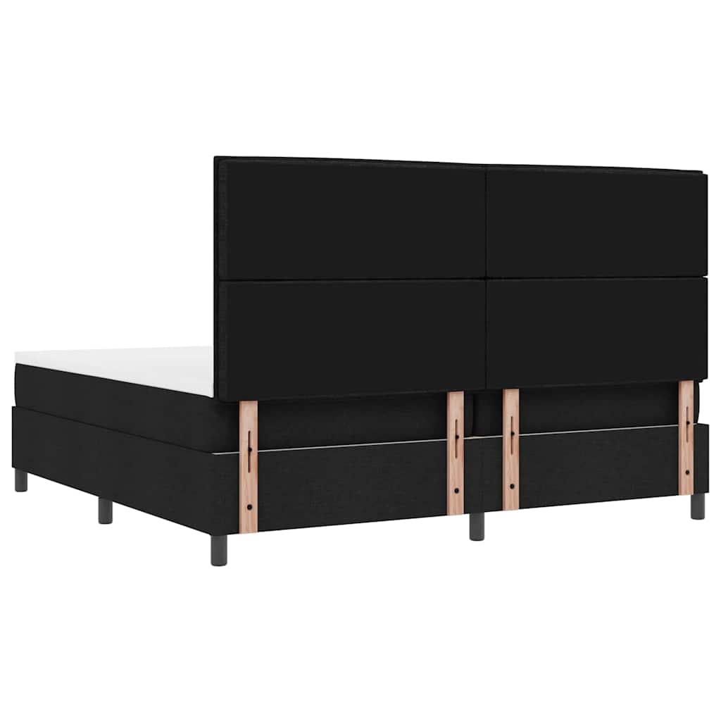 vidaXL Κρεβάτι με ελατήρια με στρώμα Μαύρο 200 x 200 cm ύφασμα