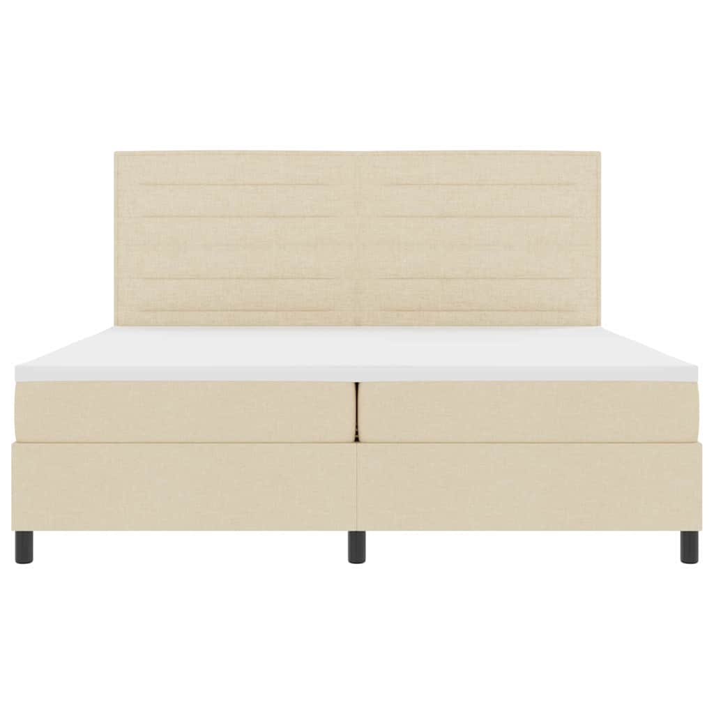 vidaXL Κρεβάτι με ελατήρια με στρώμα Κρεμ 200 x 200 cm ύφασμα