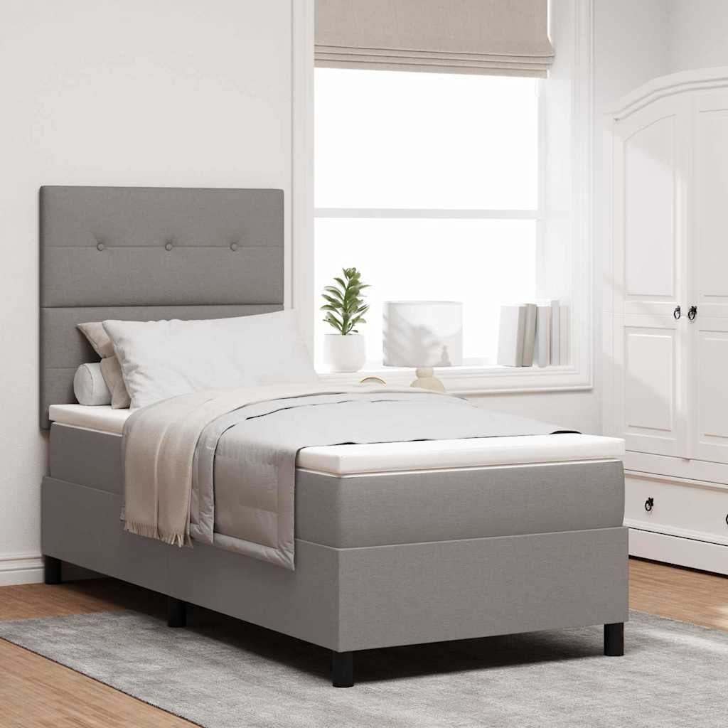 vidaXL Κρεβάτι με ελατήρια με κεφαλάρι Taupe 80 x 200 cm ύφασμα