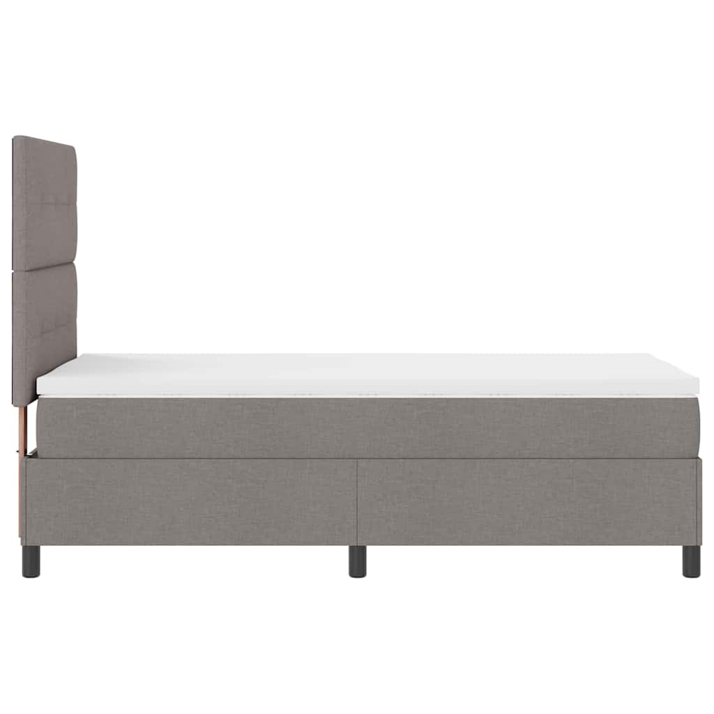 vidaXL Κρεβάτι με ελατήρια με κεφαλάρι Taupe 90 x 190 cm ύφασμα