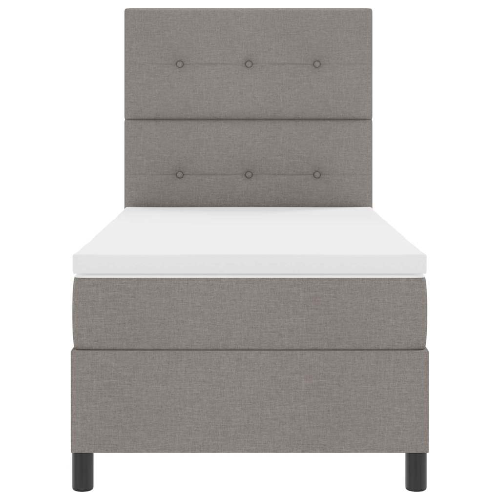 vidaXL Κρεβάτι με ελατήρια με κεφαλάρι Taupe 100 x 200 cm ύφασμα