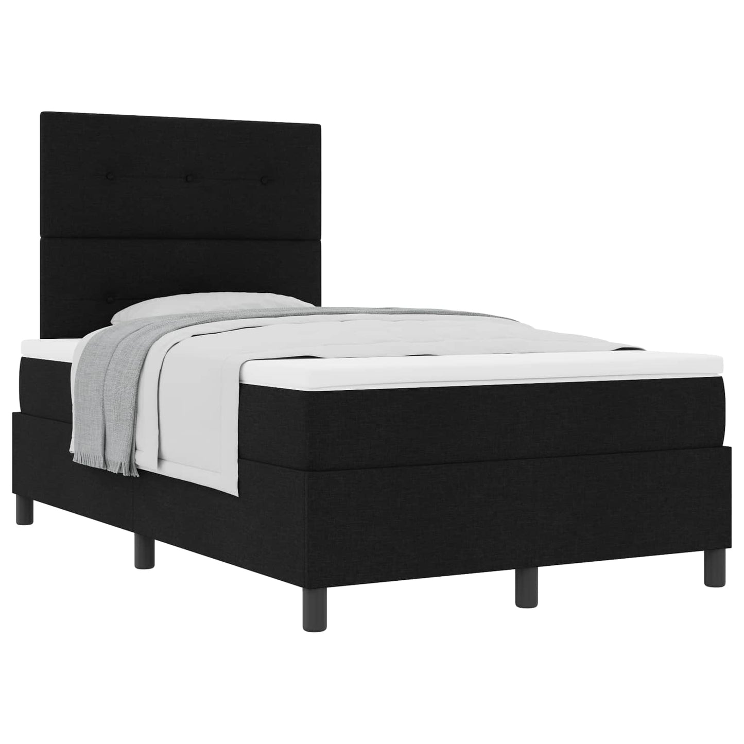 vidaXL Κρεβάτι με ελατήρια με κεφαλάρι Μαύρο 120 x 200 cm ύφασμα