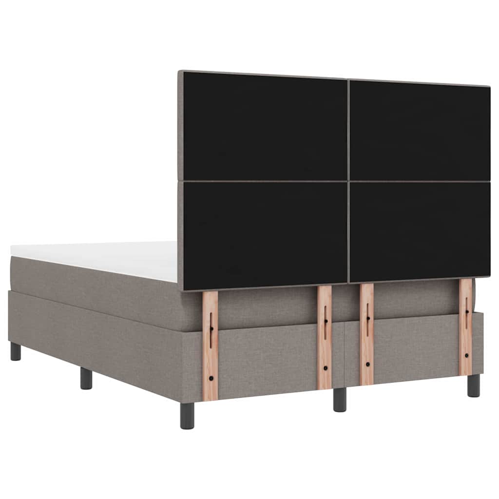 vidaXL Κρεβάτι με ελατήρια με στρώμα Taupe 140 x 190 cm ύφασμα
