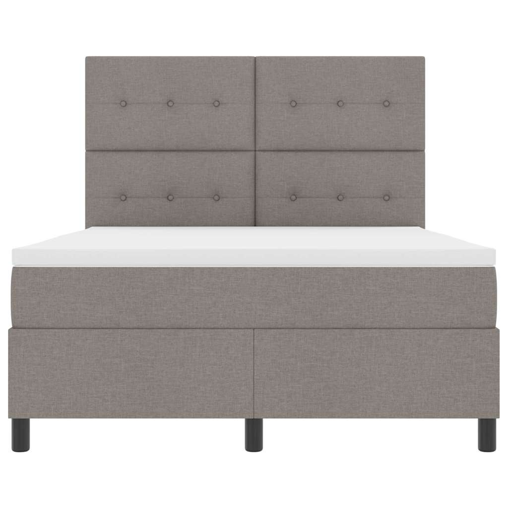 vidaXL Κρεβάτι με ελατήρια με στρώμα Taupe 140 x 190 cm ύφασμα