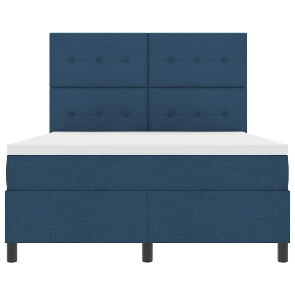 vidaXL Κρεβάτι με ελατήρια με στρώμα Μπλε 140 x 190 cm ύφασμα