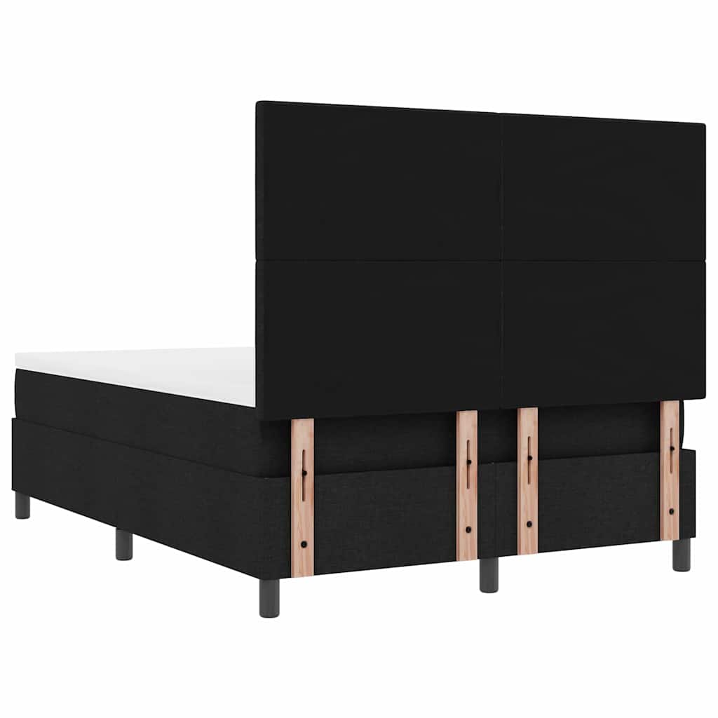 vidaXL Κρεβάτι με ελατήρια με στρώμα Μαύρο 140 x 200 cm ύφασμα