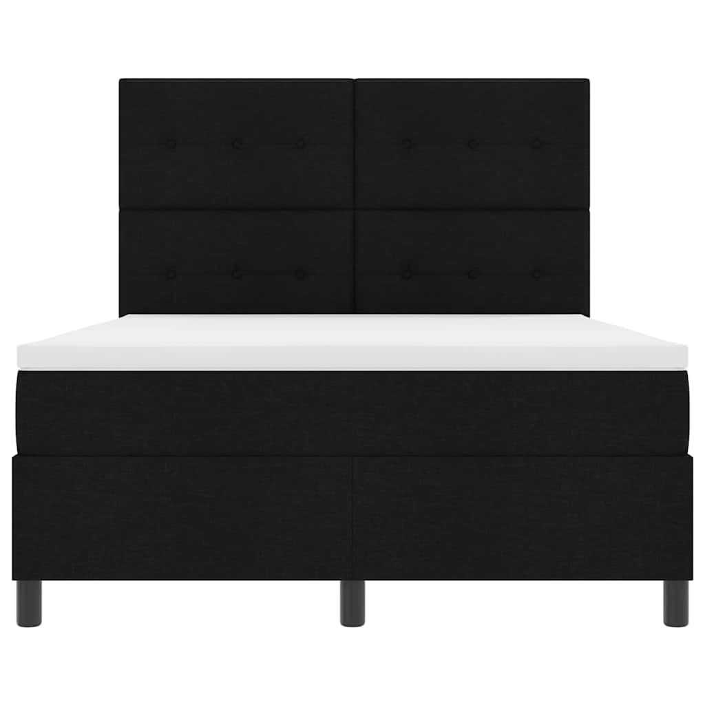 vidaXL Κρεβάτι με ελατήρια με στρώμα Μαύρο 140 x 200 cm ύφασμα