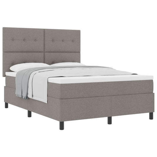 vidaXL Κρεβάτι με ελατήρια με στρώμα Taupe 160 x 200 cm ύφασμα