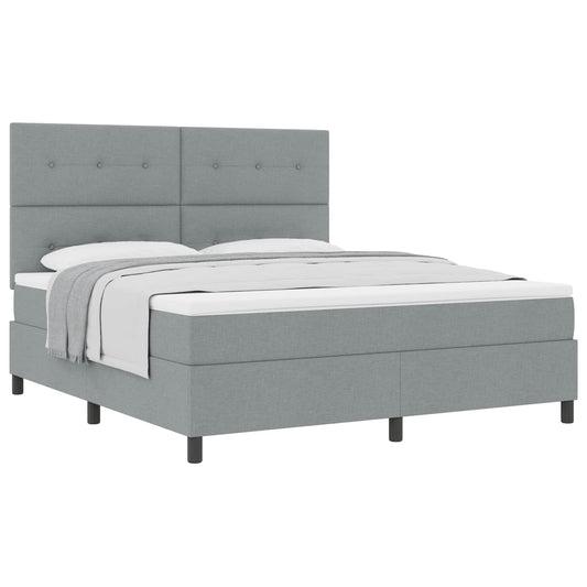 vidaXL Κρεβάτι με ελατήρια Ανοιχτό γκρι 180 x 200 cm ύφασμα