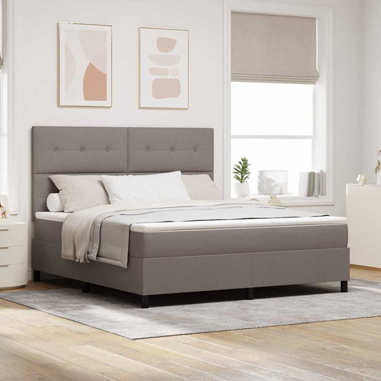 vidaXL Κρεβάτι με ελατήρια με κεφαλάρι Taupe 180 x 200 cm ύφασμα