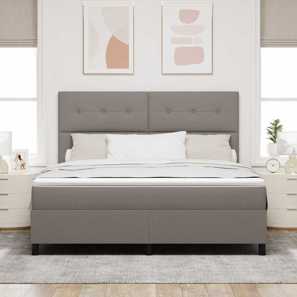 vidaXL Κρεβάτι με ελατήρια με κεφαλάρι Taupe 180 x 200 cm ύφασμα