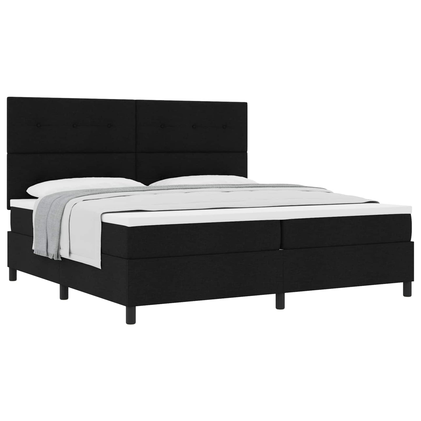 vidaXL Κρεβάτι με ελατήρια με κεφαλάρι Μαύρο 200 x 200 cm ύφασμα
