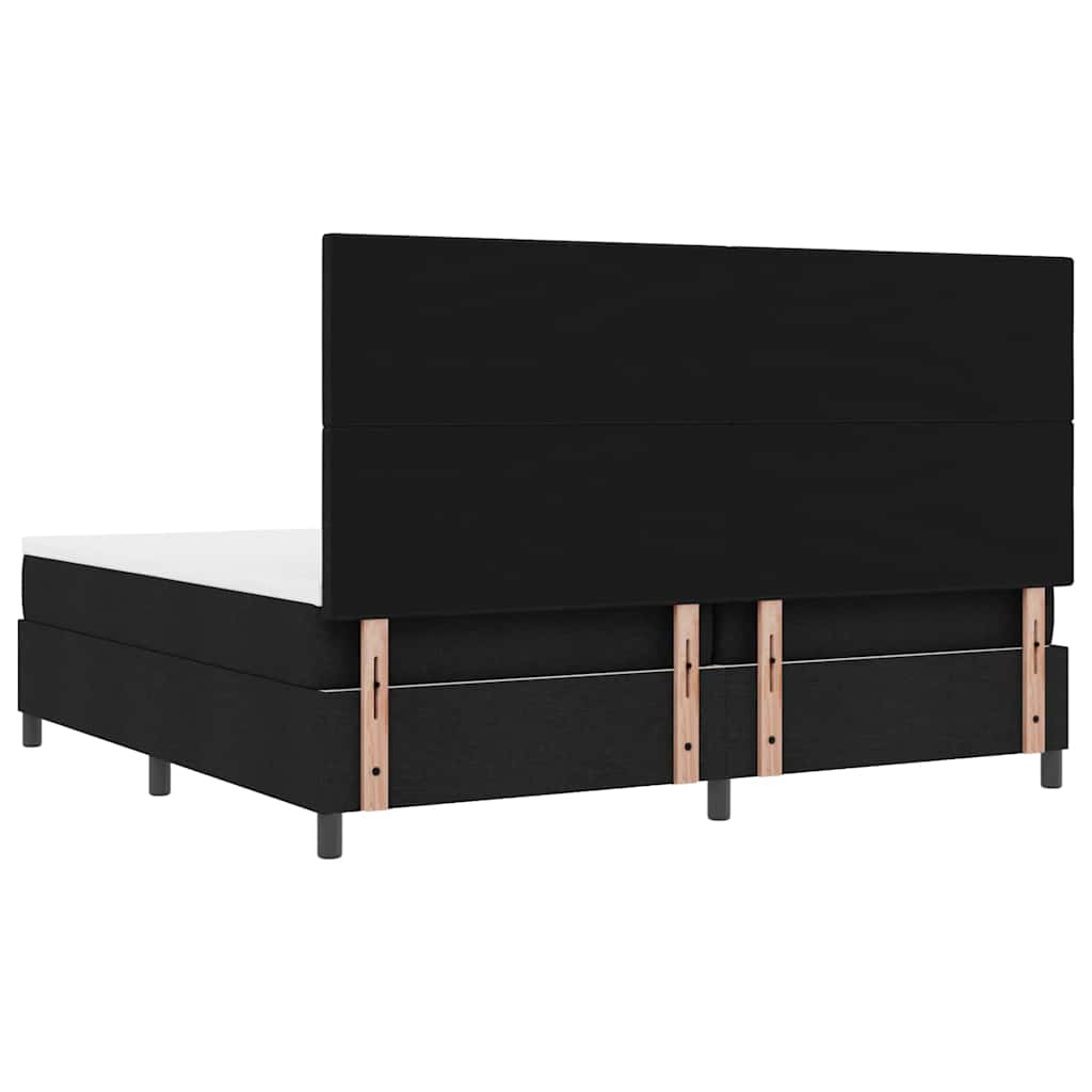 vidaXL Κρεβάτι με ελατήρια με κεφαλάρι Μαύρο 200 x 200 cm ύφασμα