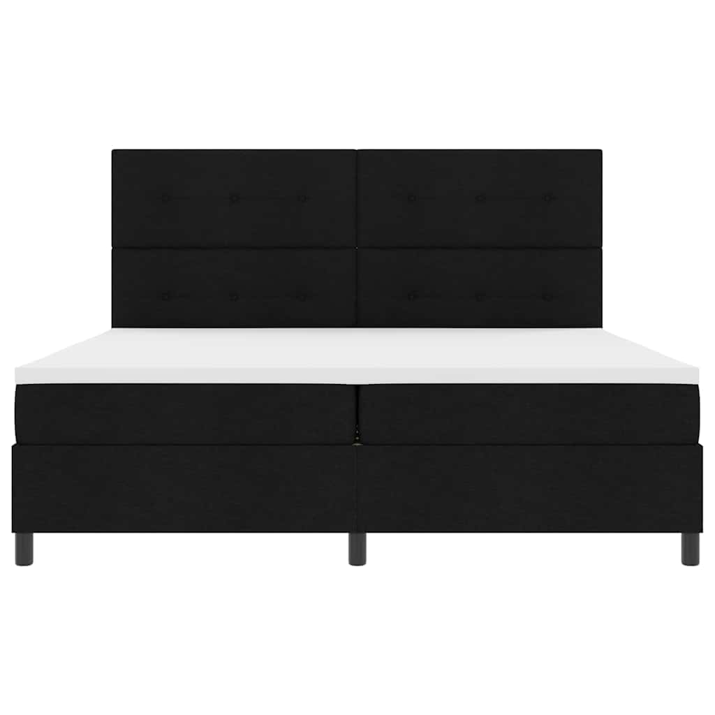 vidaXL Κρεβάτι με ελατήρια με κεφαλάρι Μαύρο 200 x 200 cm ύφασμα