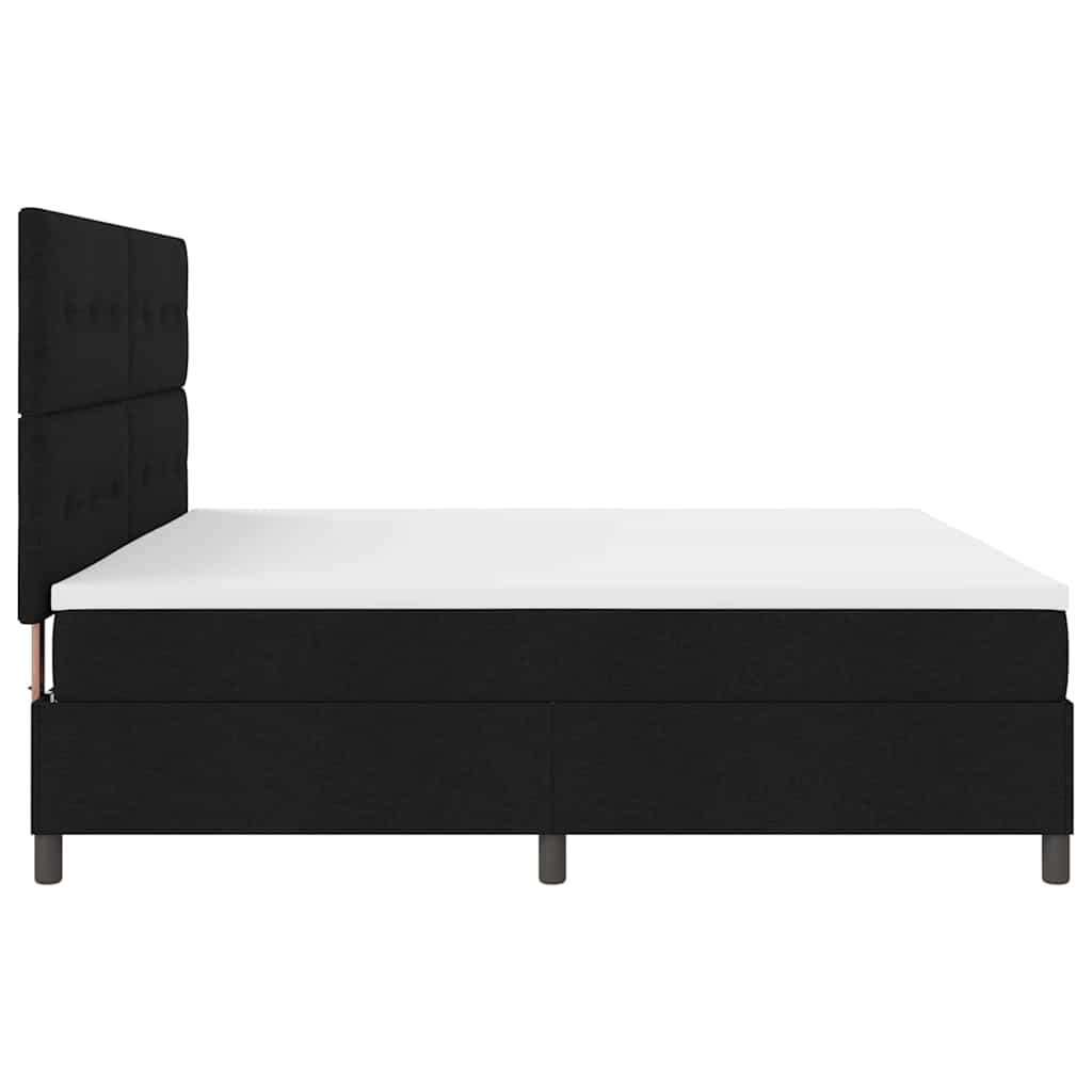 vidaXL Κρεβάτι με ελατήρια με κεφαλάρι Μαύρο 200 x 200 cm ύφασμα