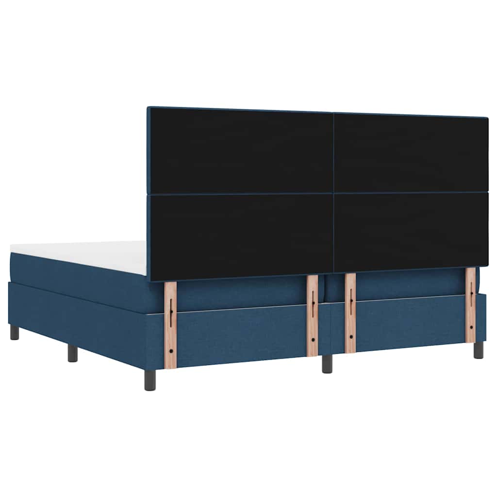 vidaXL Κρεβάτι με ελατήρια με κεφαλάρι Μπλε 200 x 200 cm ύφασμα