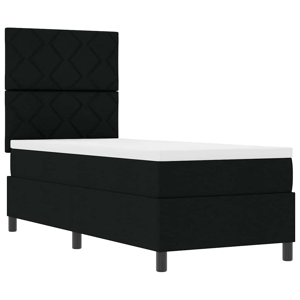 vidaXL Κρεβάτι με ελατήρια με κεφαλάρι Μαύρο 80 x 200 cm ύφασμα