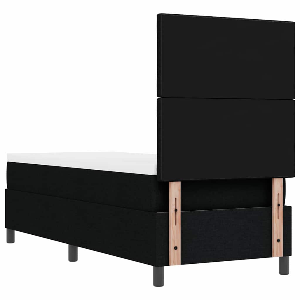 vidaXL Κρεβάτι με ελατήρια με κεφαλάρι Μαύρο 80 x 200 cm ύφασμα