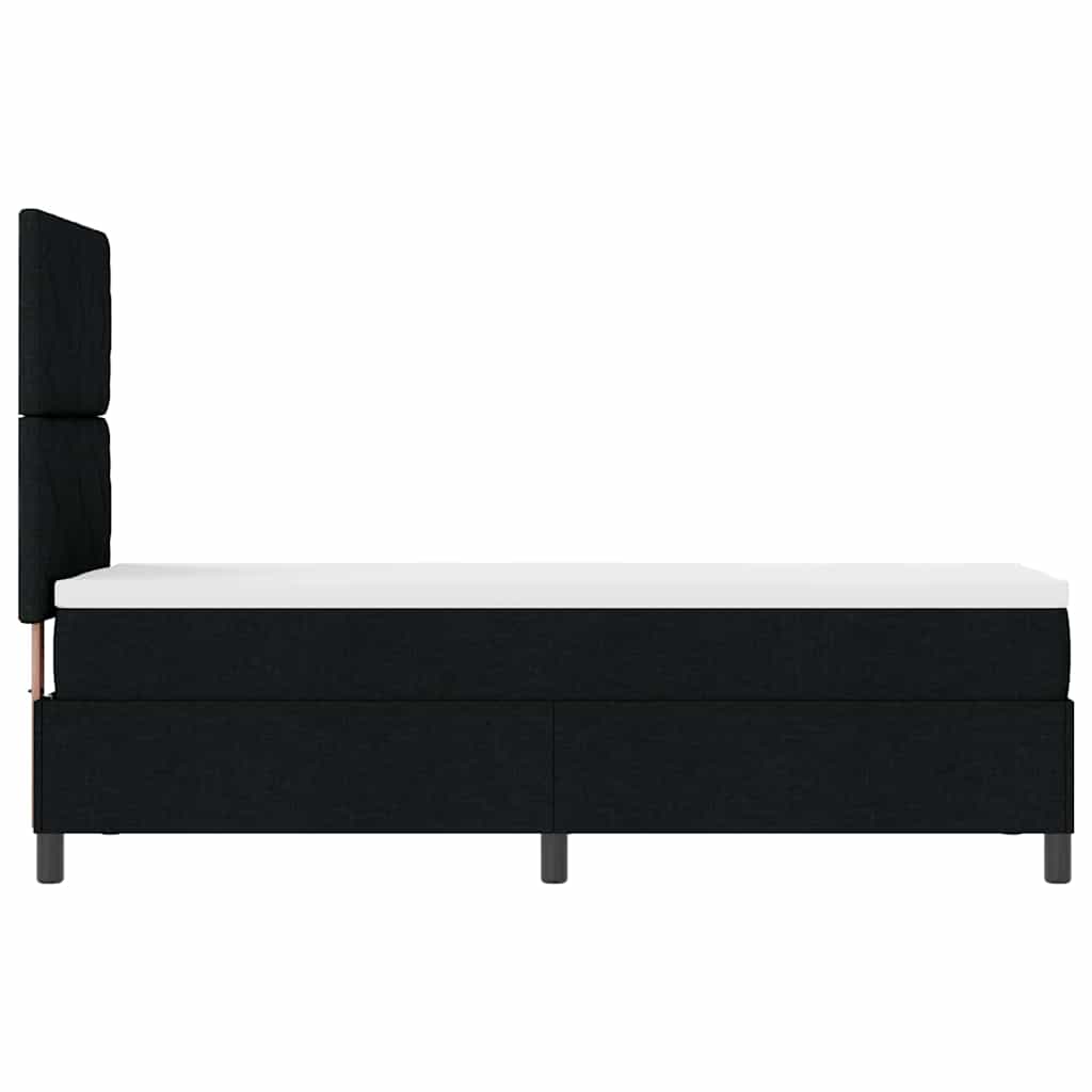 vidaXL Κρεβάτι με ελατήρια με κεφαλάρι Μαύρο 80 x 200 cm ύφασμα