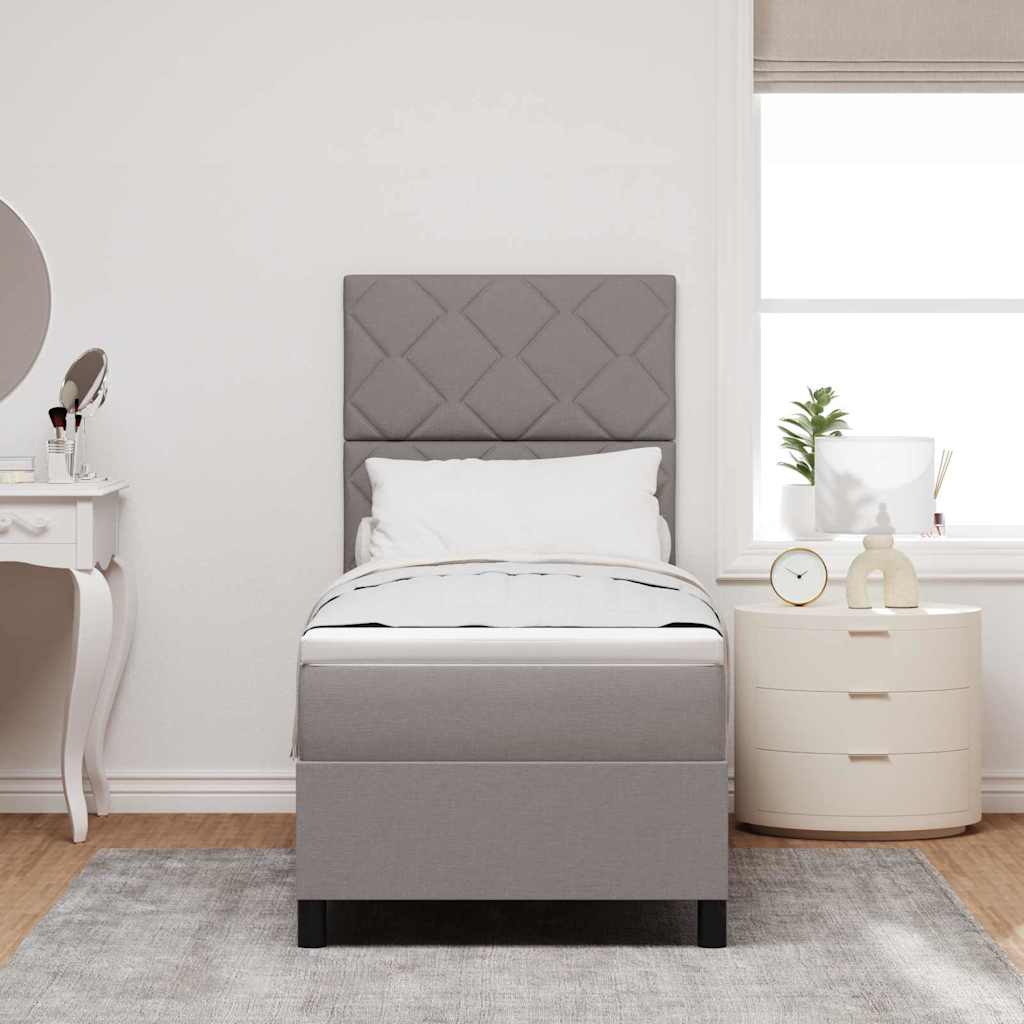 vidaXL Κρεβάτι με ελατήρια με κεφαλάρι Taupe 80 x 200 cm ύφασμα