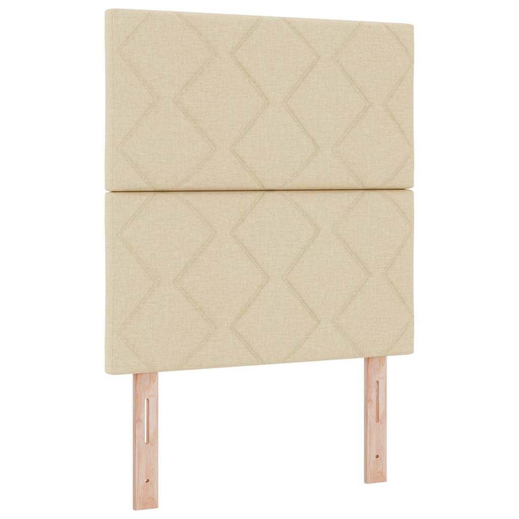 vidaXL Κρεβάτι με ελατήρια με κεφαλάρι Κρεμ 80 x 200 cm ύφασμα