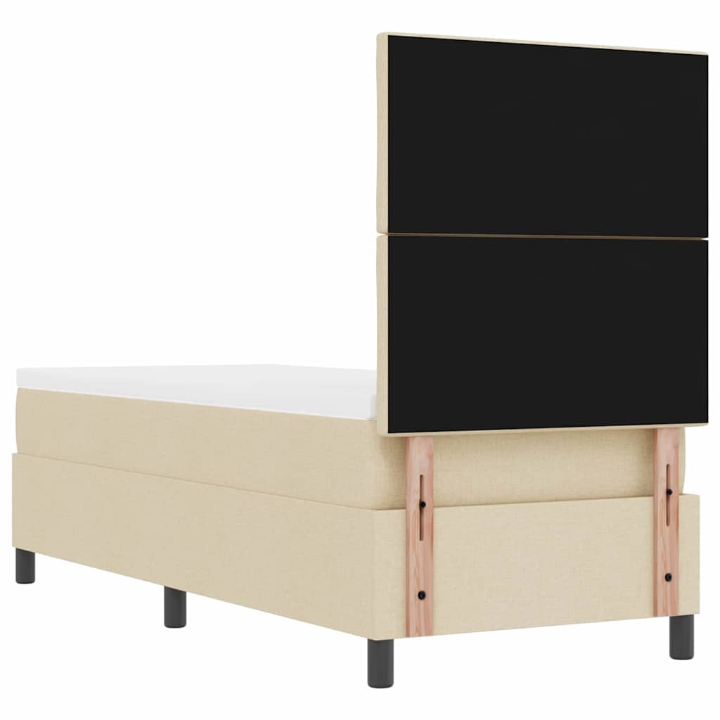vidaXL Κρεβάτι με ελατήρια με κεφαλάρι Κρεμ 80 x 200 cm ύφασμα