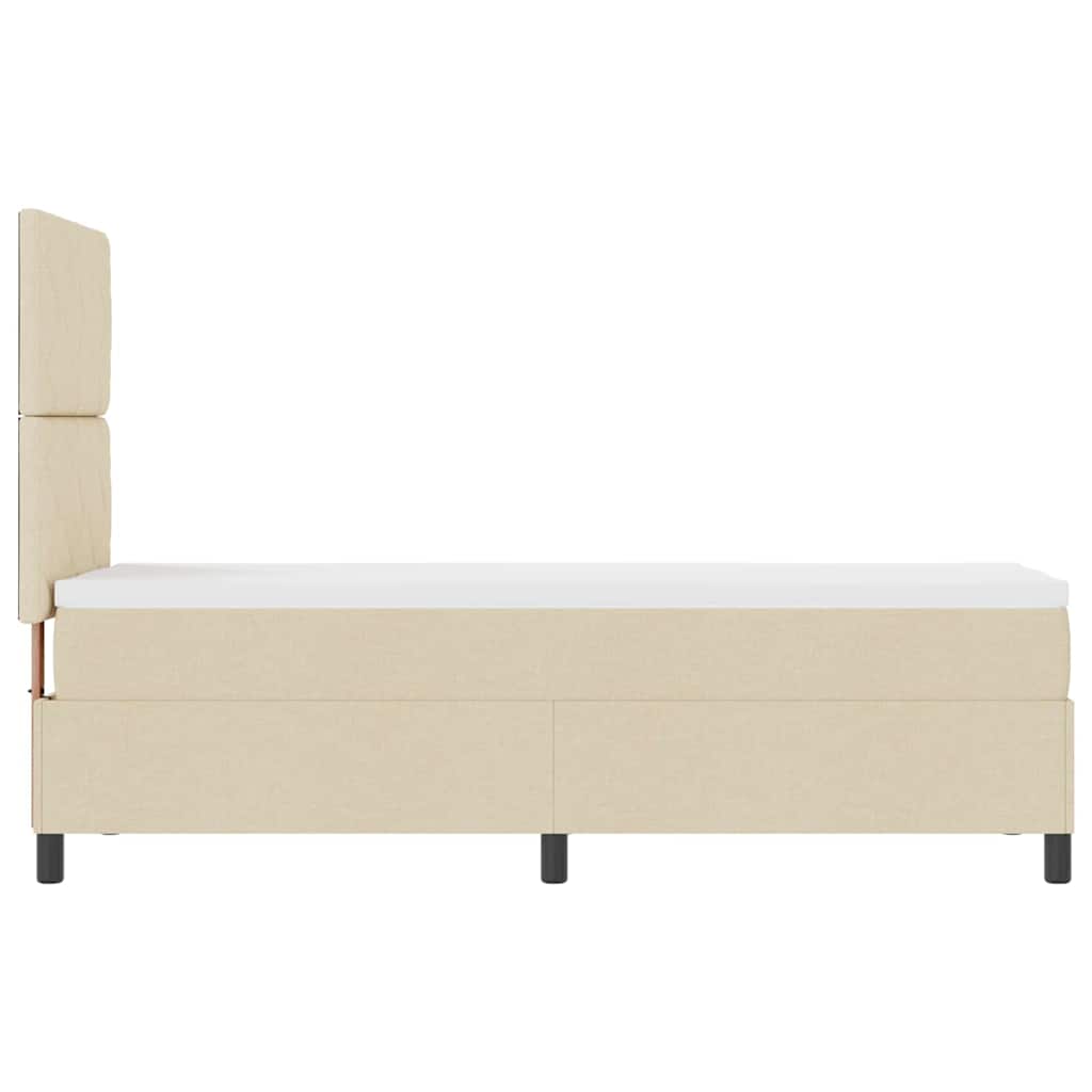 vidaXL Κρεβάτι με ελατήρια με κεφαλάρι Κρεμ 80 x 200 cm ύφασμα